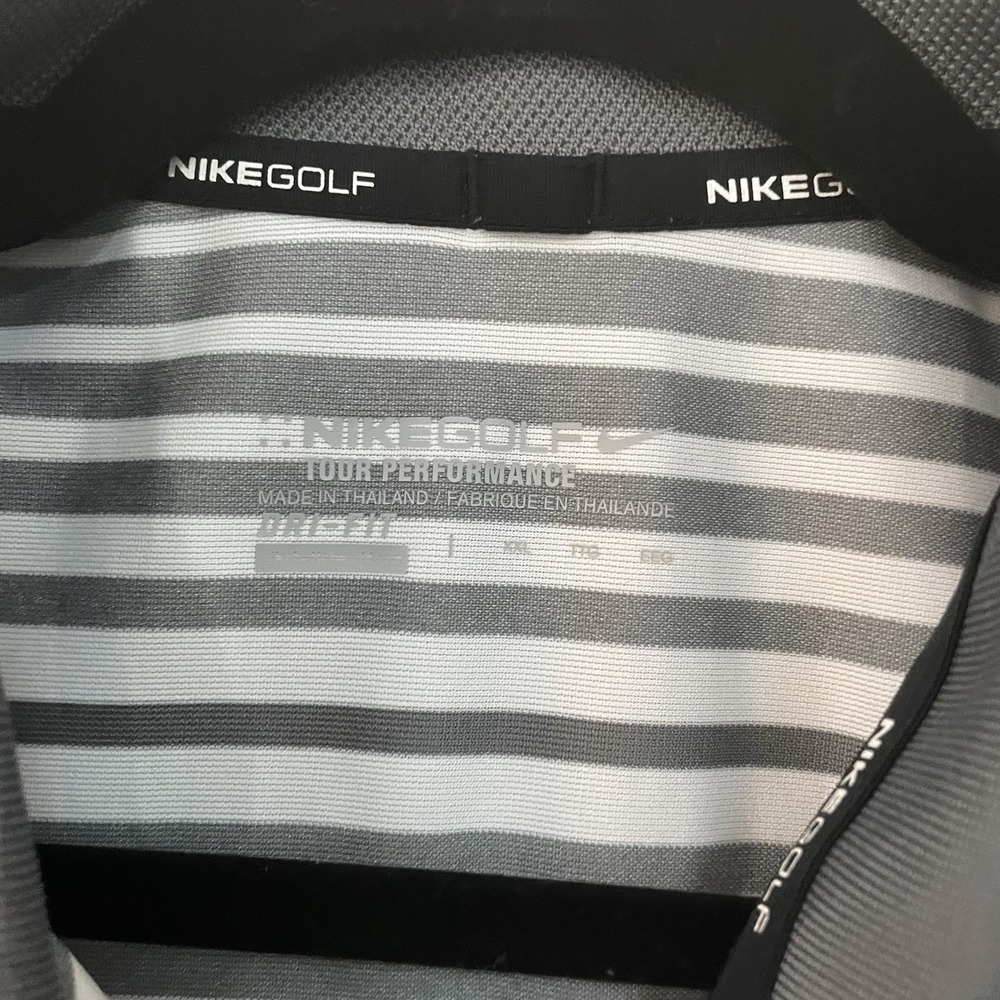 Nike Golf Polo Shirt Gray Striped XXL Excellent Condition - Picture 3 of 5